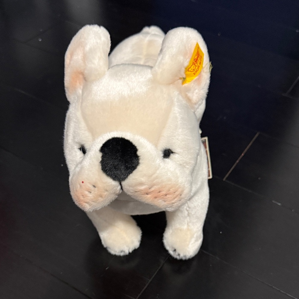 Steiff White Plush French Bulldog AKC!